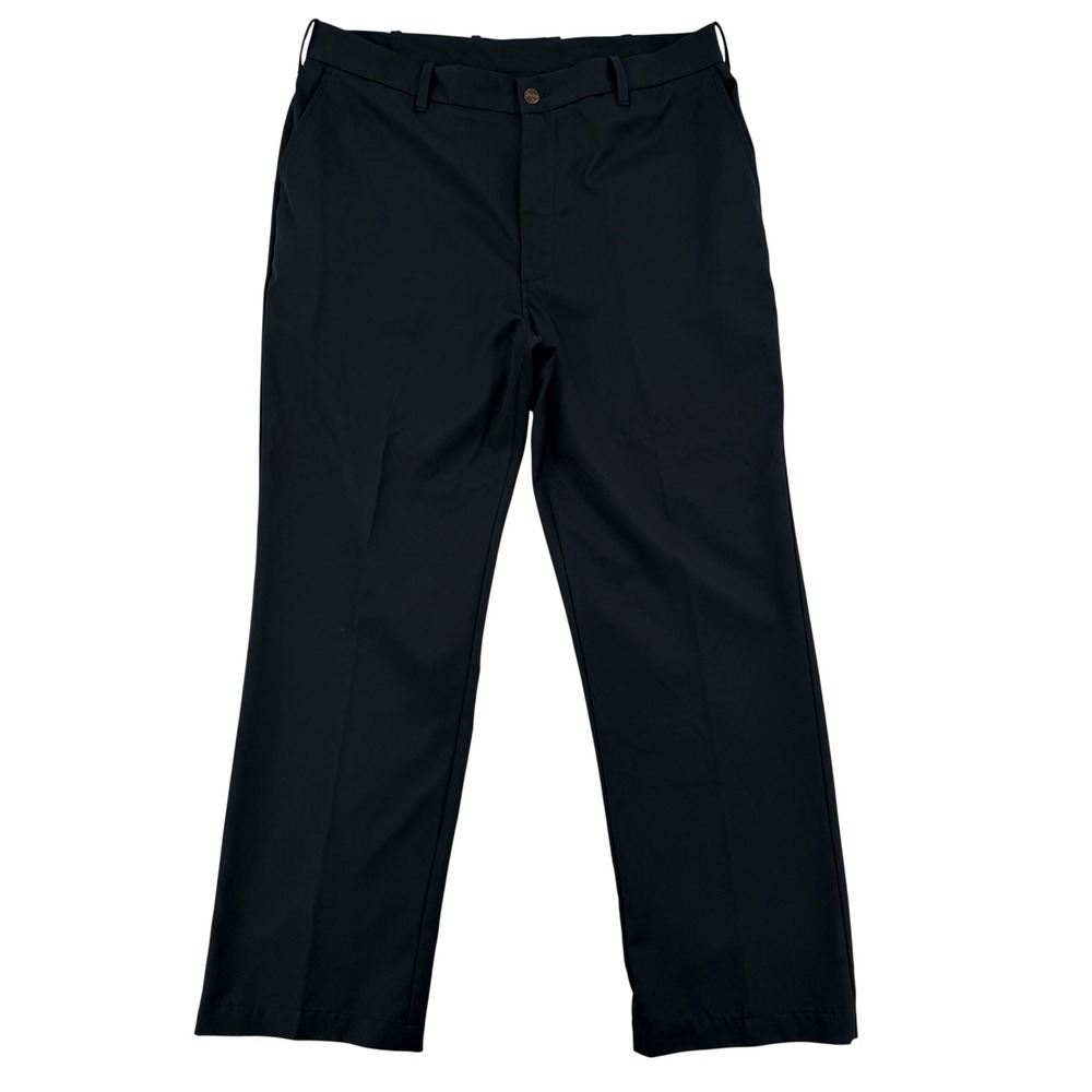 Snake Eyes Men Golf Pants Black Flat Front Polyester Trousers 38x30  Performance